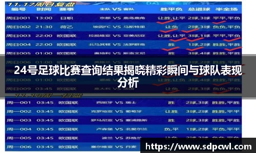 24号足球比赛查询结果揭晓精彩瞬间与球队表现分析